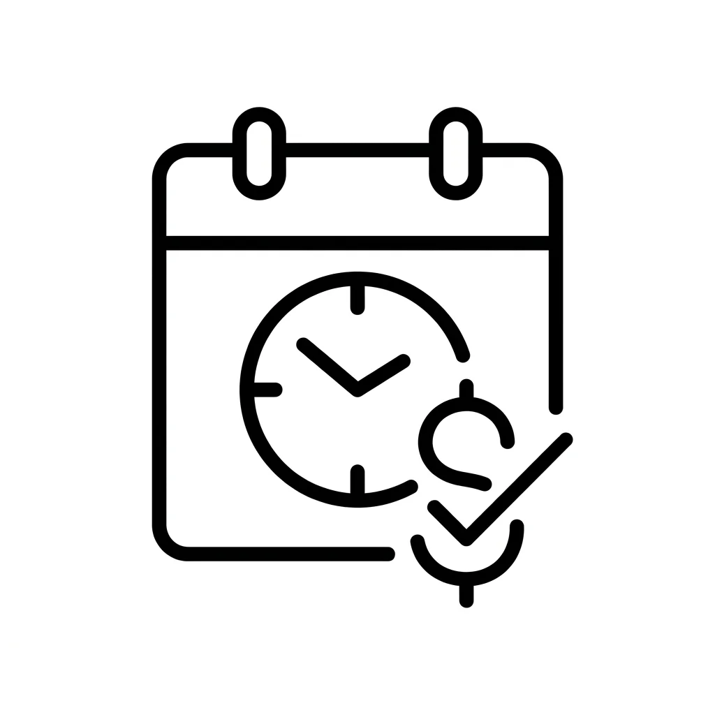 Calendar icon with dollar, clock… 202607101616