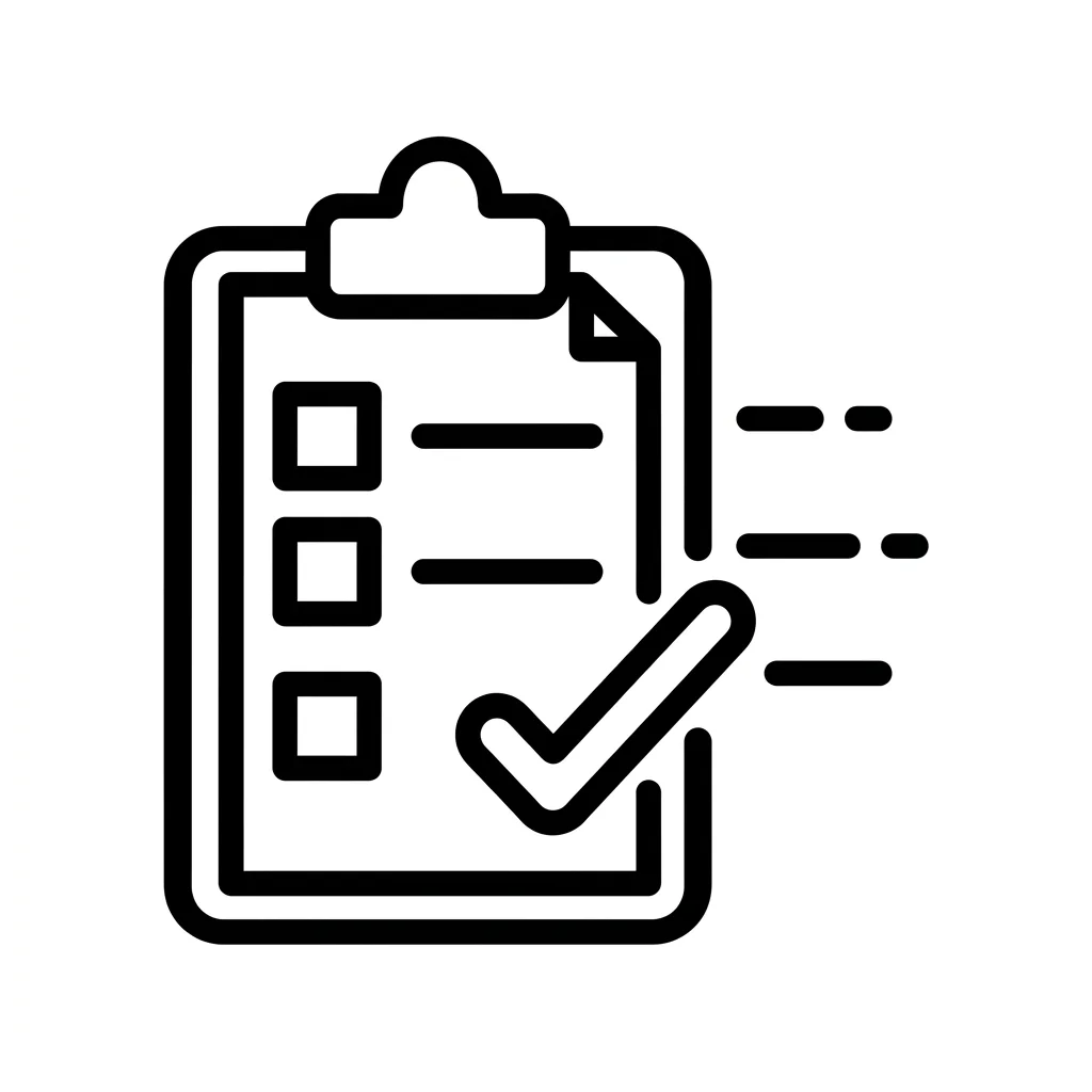 Clipboard checklist speed lines … 202607101616