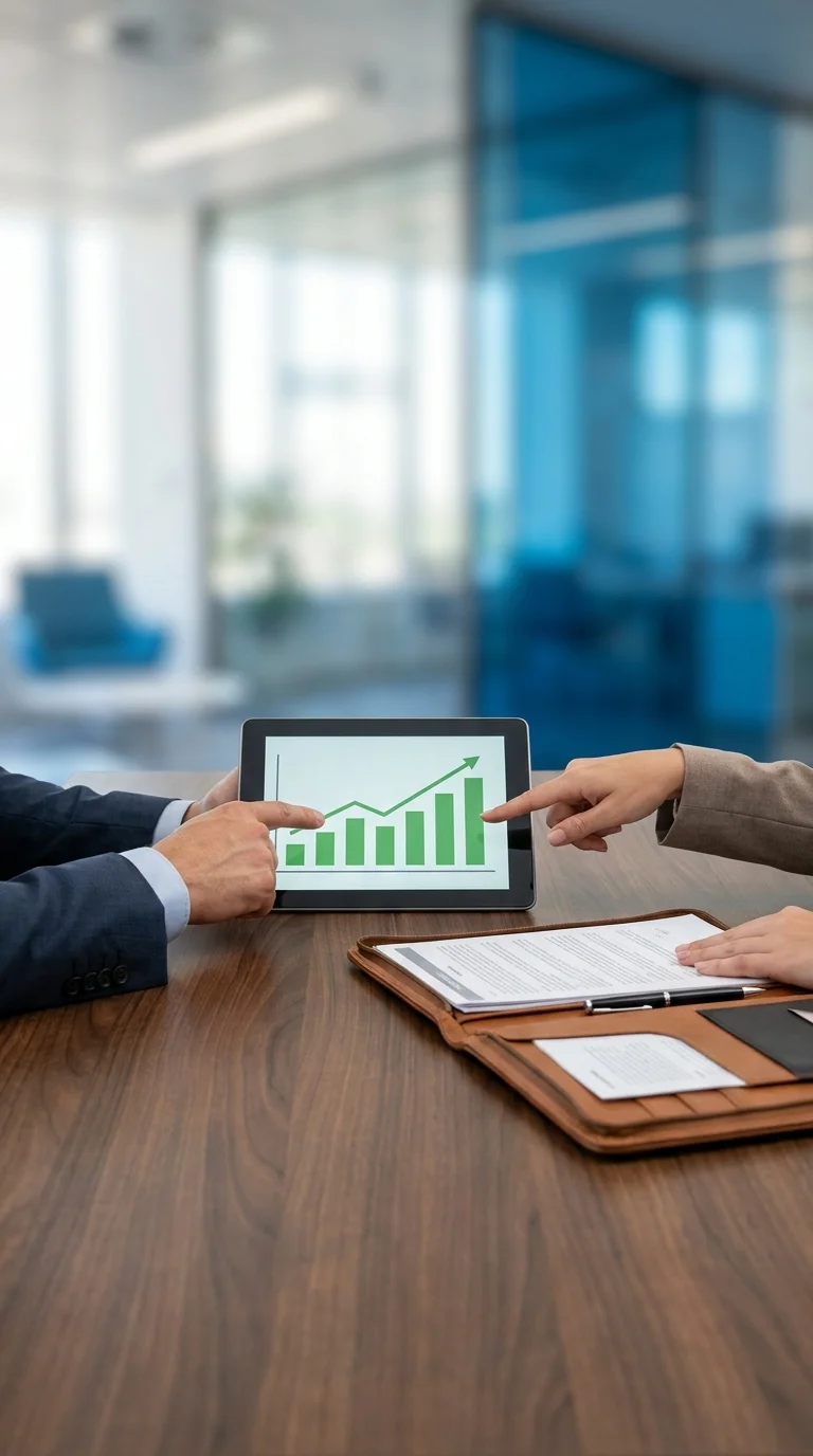 Hands pointing at tablet graph 202607062236 (1)