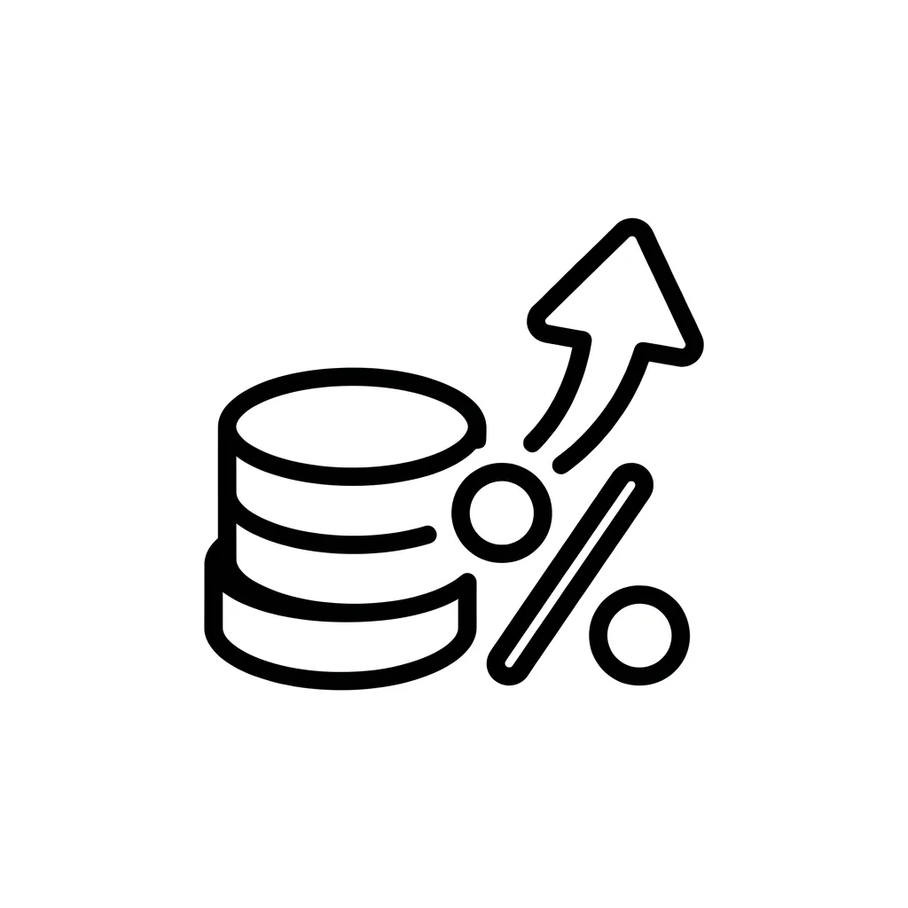 Stacked coins percentage arrow 202607101611
