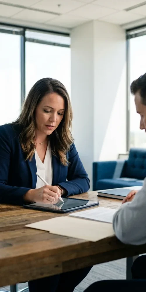 Advocate taking notes client 202607090239
