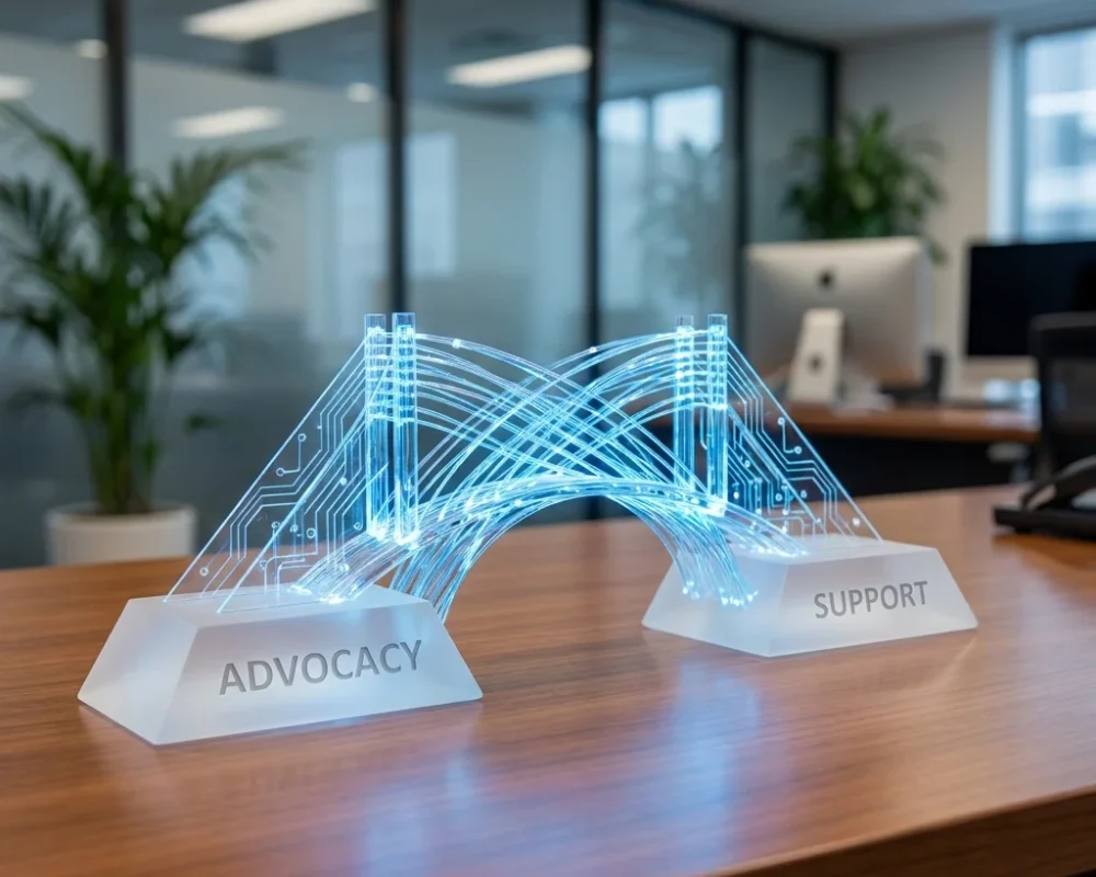 Bridge connecting platforms on desk 202607090239