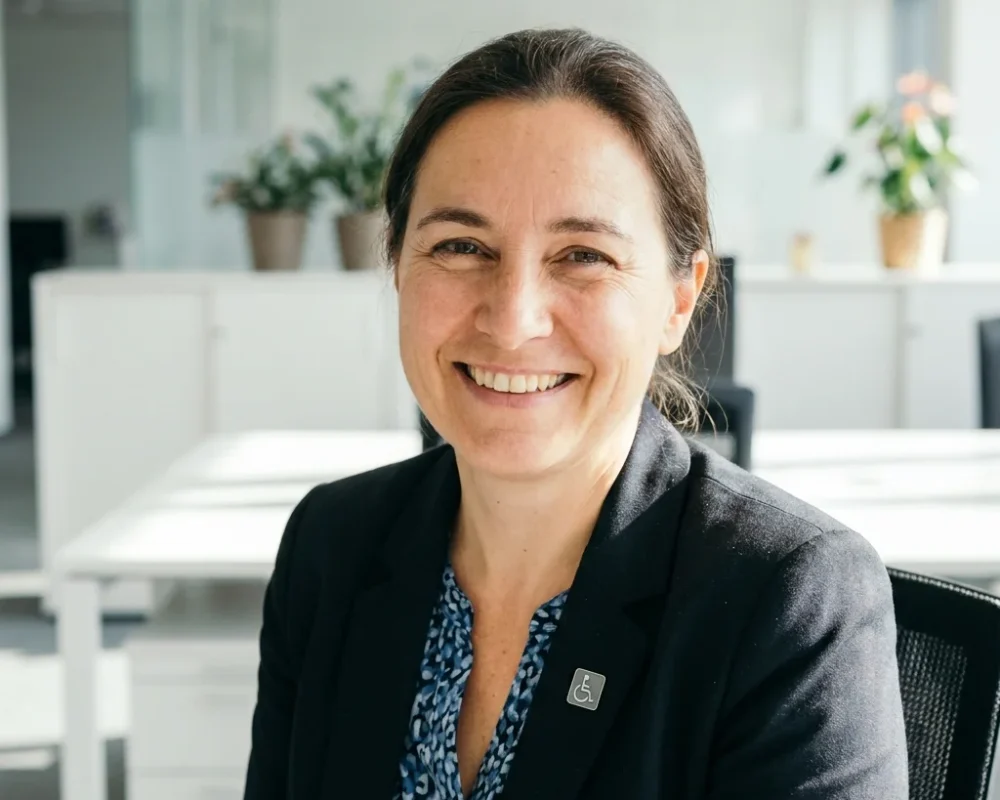Disability advocate smiling in o… 202607090239