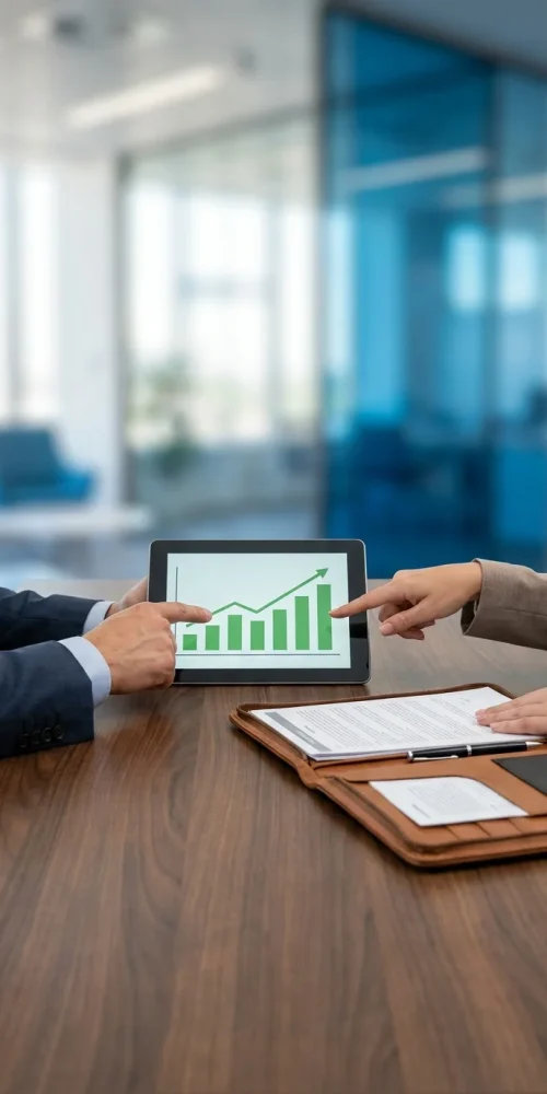 Hands pointing at tablet graph 202607062236 (1)