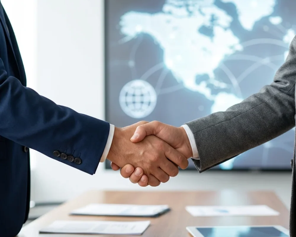 Two professionals shaking hands … 202607090253
